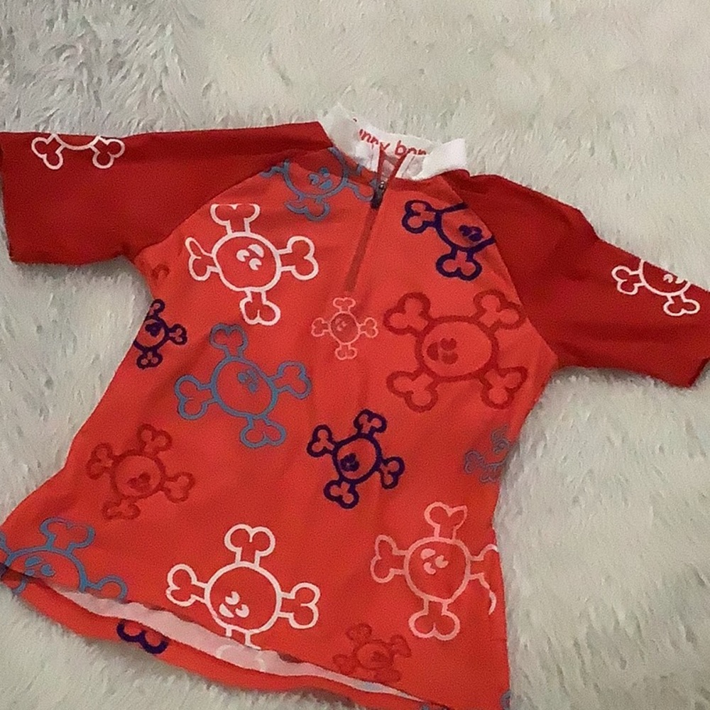 Sugoi kids cycling red skull jersey